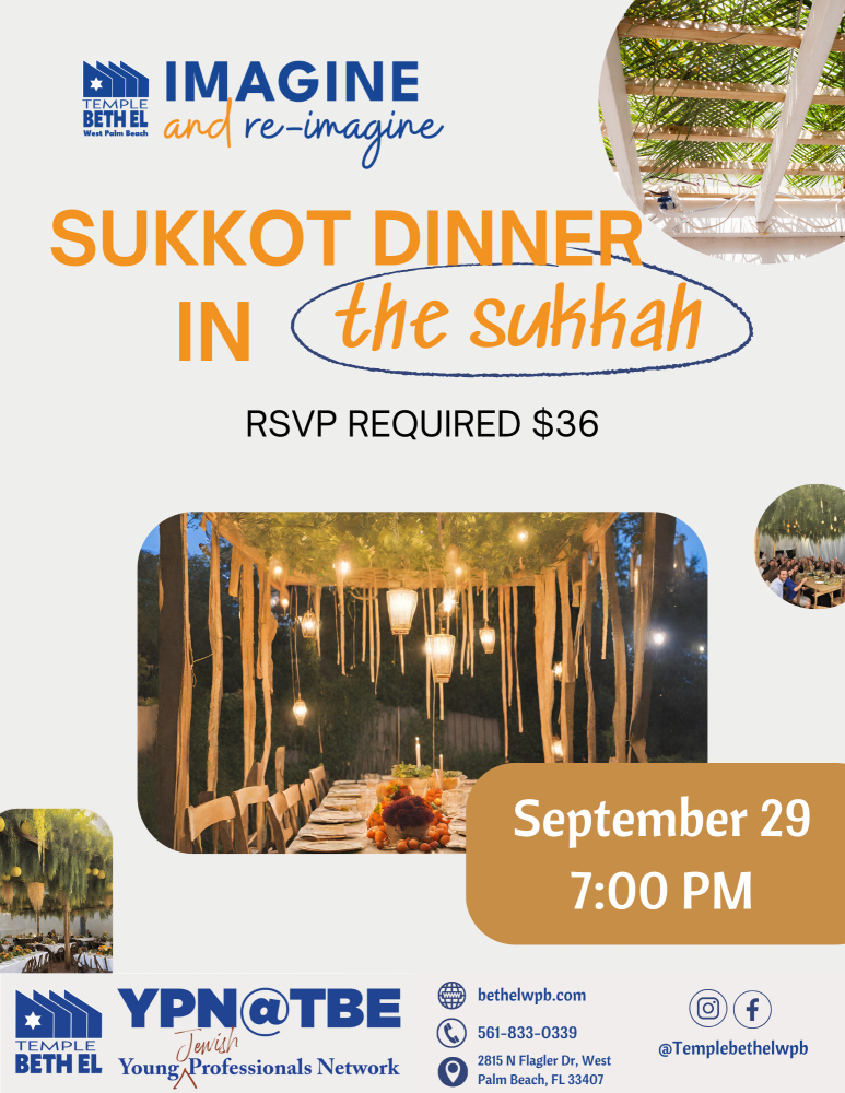 Sukkot Dinner In The Sukkah – Temple Beth El – Jewish Federation Of ...