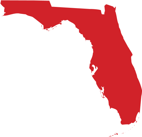 Florida map in red