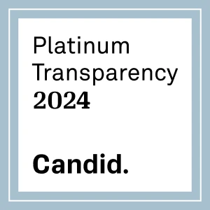 Emblem with the text "Platinum Transparency 2024 Candid" - Award granted to Jewish Federation of Palm Beach County.